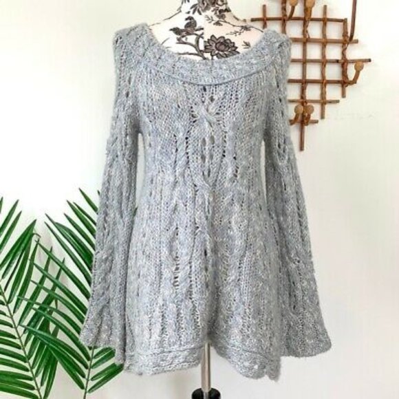Free People Chunky Bell Sleeve Cable Knit - Picture 3 of 8